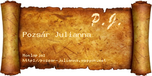 Pozsár Julianna névjegykártya